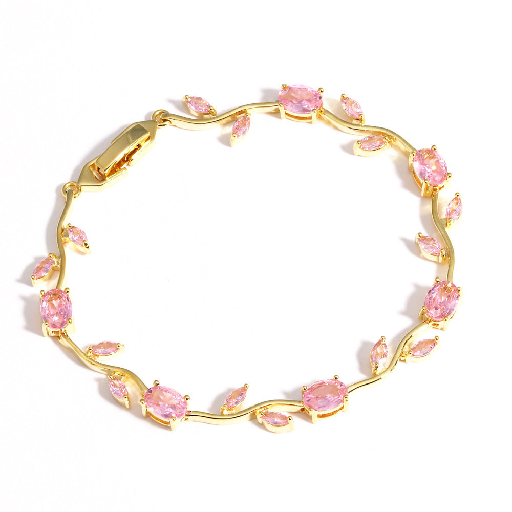 Bracelet - Dainty Rose Flower & Tulips