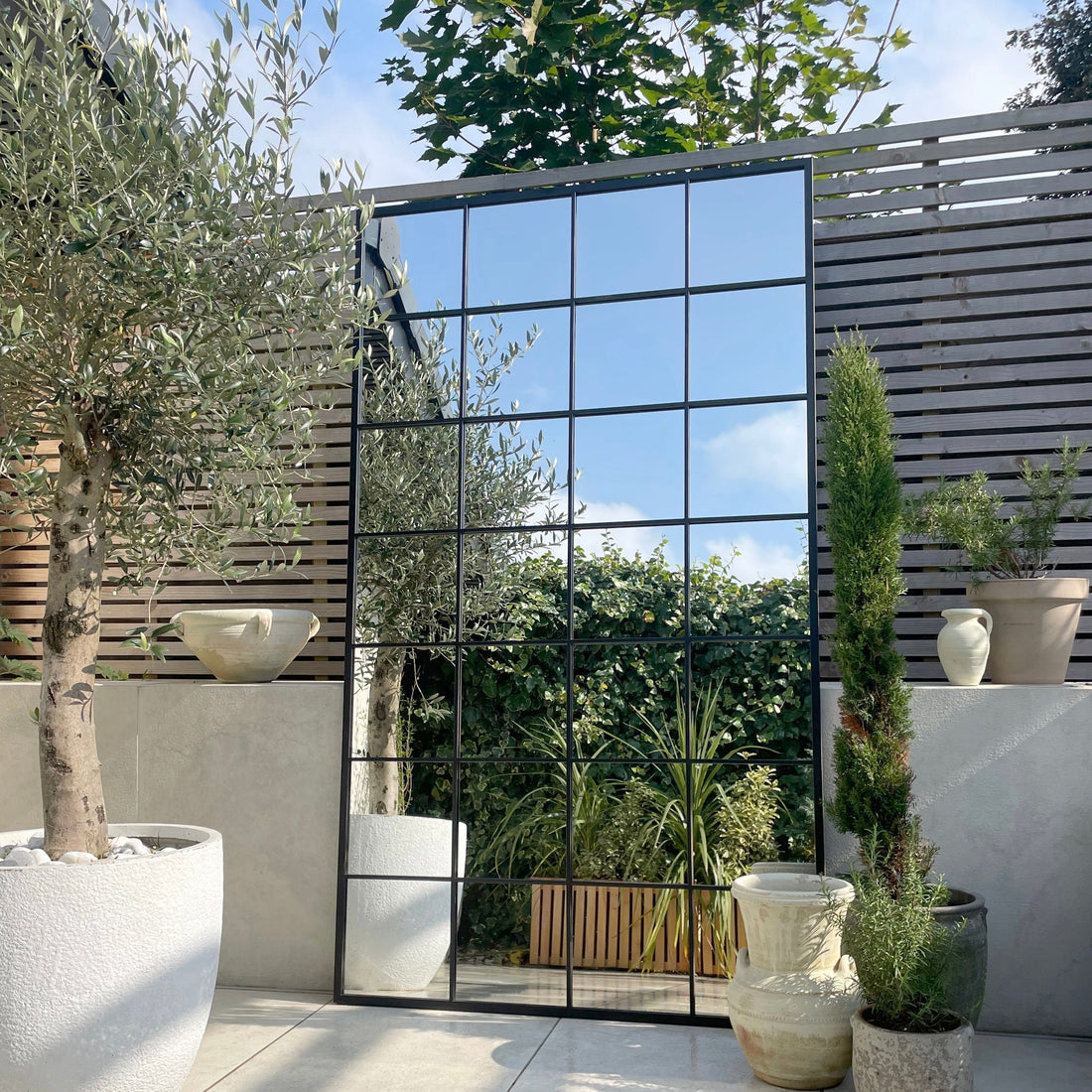 Miroir Brooklyn – Très Grand Miroir Pleine Longueur en Métal Noir (210 cm x 120 cm)