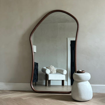Alice Mirror - Very Large Irregular Dark Wood Full-Length Mirror (180 cm x 110 cm)