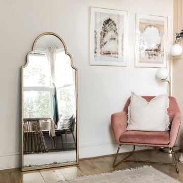 Miroir Alger – Grand Miroir en Métal Doré en Arche 150 cm x 60 cm