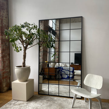 Brooklyn Mirror – Very Large Black Metal Full-Length Mirror (210 cm x 120 cm)