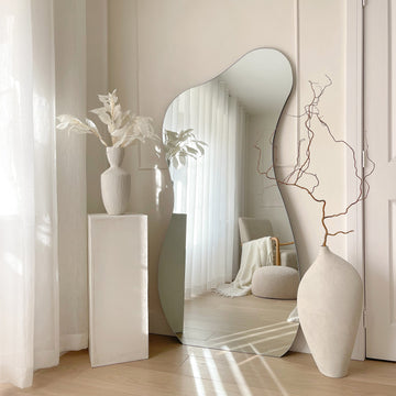 Miroir Edge – Miroir pleine longueur sans cadre en forme d'étang (170 cm x 80 cm)