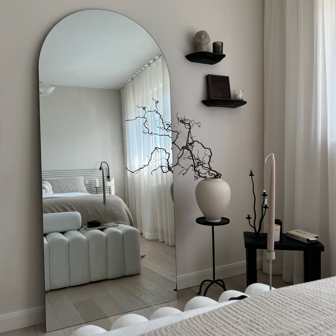 Miroir Edge – Grand Miroir Pleine Longueur Courbé Sans Cadre (179 cm x 80 cm)