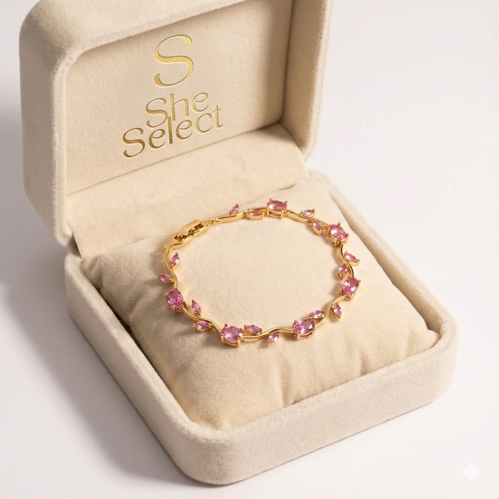 Bracelet - Dainty Rose Flower & Tulips