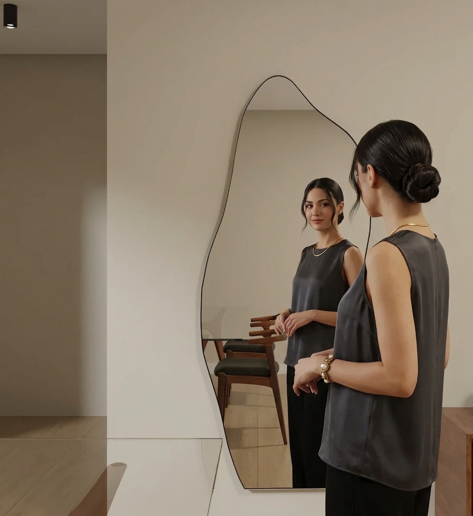 Miroir Amora – Grand Miroir Pleine Longueur avec Cadre en Cuir (150 cm x 60 cm / 170 cm x 70 cm)