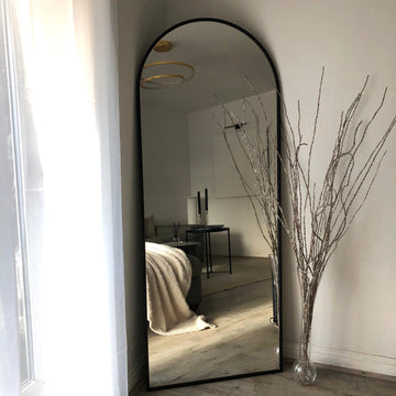 Liberty Mirror – Large Black Arched Metal Mirror 160 cm x 60 cm