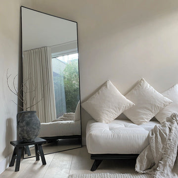 Miroir Theo – Grand Miroir Rectangulaire en Métal Noir pleine longueur (160 cm x 60 cm)