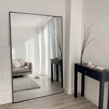 Miroir Théo – Très Grand Miroir Pleine Longueur en Métal Noir (190 cm x 120 cm)