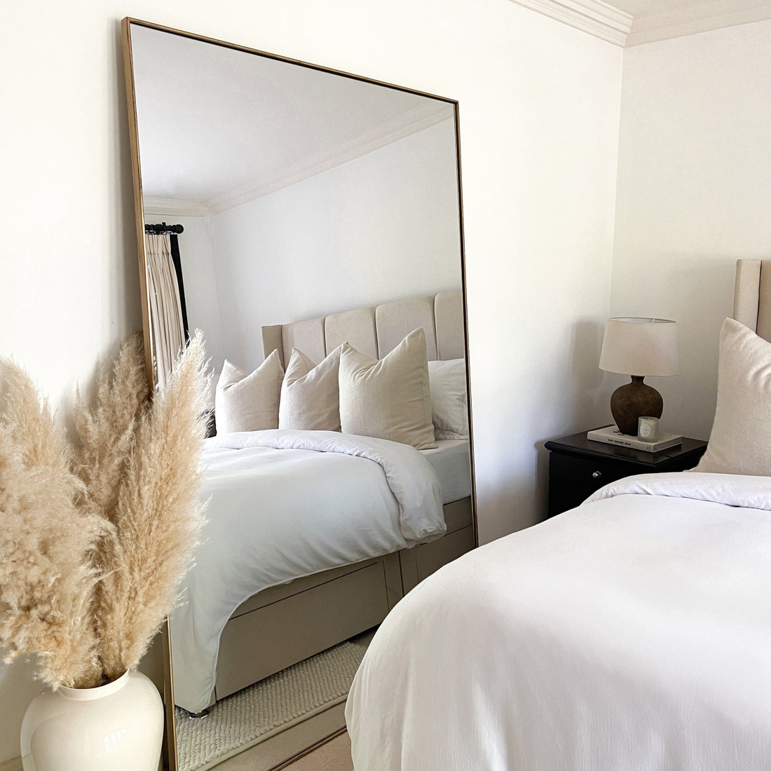 Miroir Theo – Grand Miroir Pleine Longueur Rectangulaire en Métal Doré (190 cm x 120 cm)