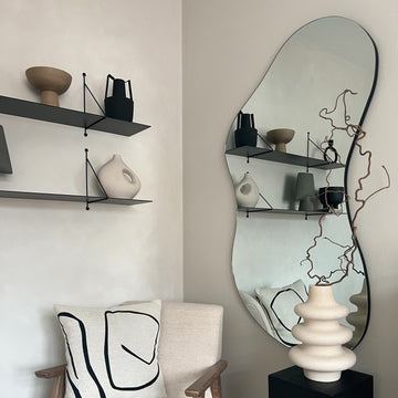 Miroir Edge – Grand Miroir irrégulier sans cadre style lac (120 cm x 70 cm)