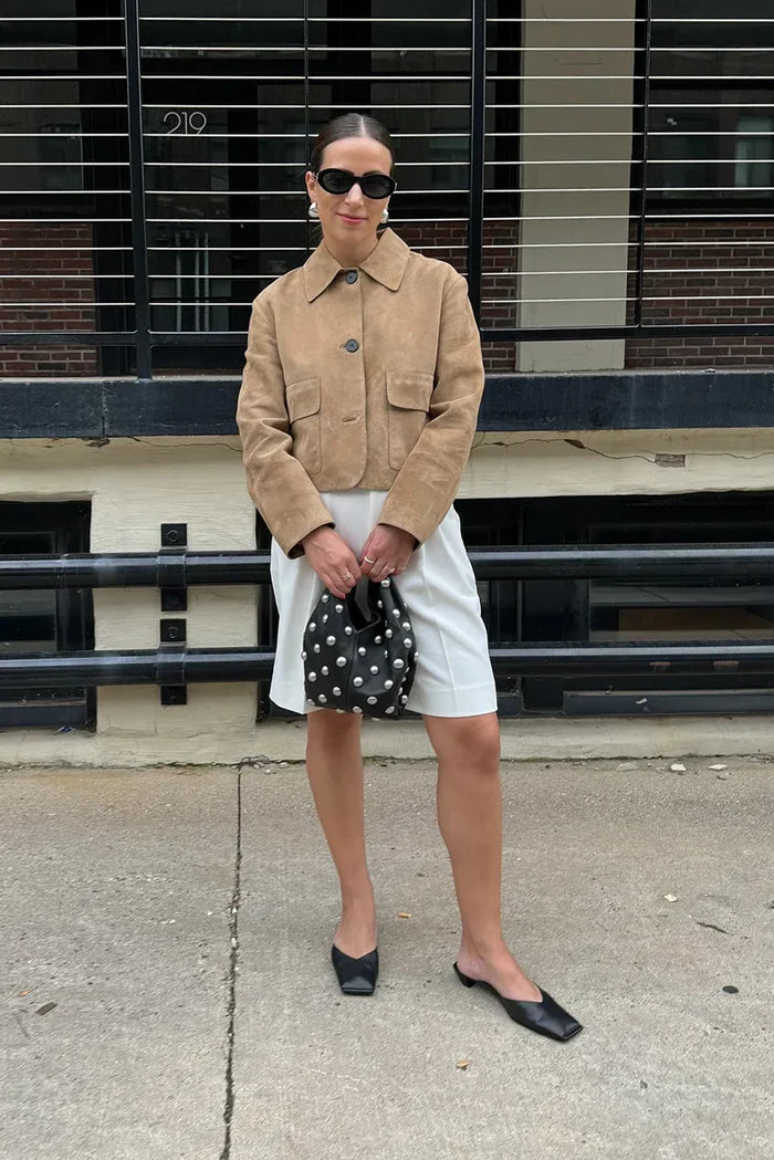 SPLIT SUEDE LEATHER JACKET WITH POCKET